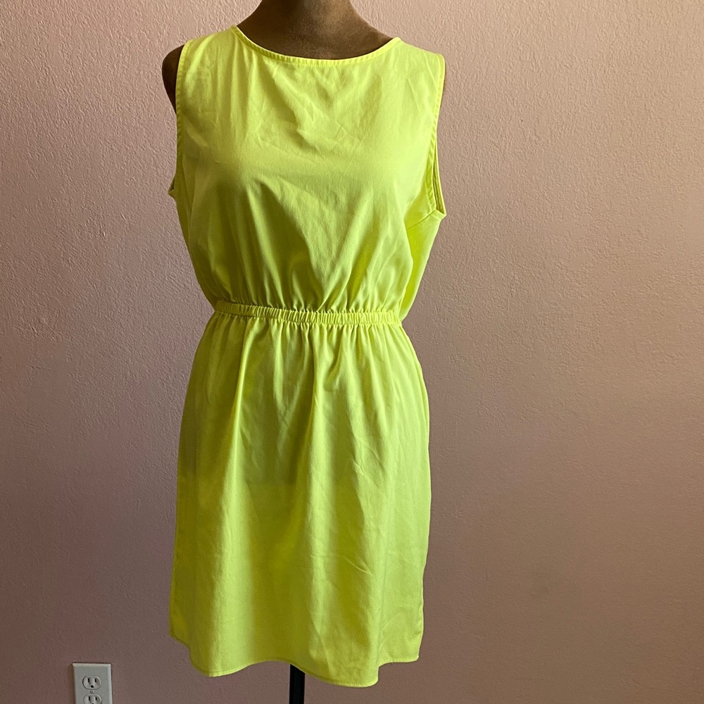 Peppermint Neon Yellow Sleeveless Mini Dress